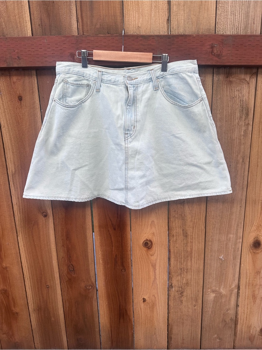 Levi's Light Blue Denim A-Line Mini Skirt